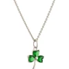 Shamrock Green Crystal Sterling Silver Pendant
