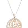 Tree of Life Pendant Silver & Rose Gold