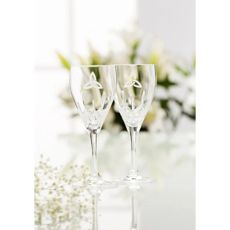 Trinity Knot White Wine Glass Pair