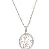 Trinity Knots & Shamrocks Rose Gold & Silver Pendant