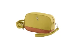Two Tone Cross Body Bag - Lime & Tan