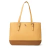 Two Tone Large Tote - Tan & Brown