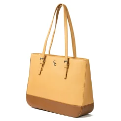 Two Tone Large Tote - Tan & Brown