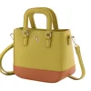 Two Tone Shoulder Bag - Lime & Tan
