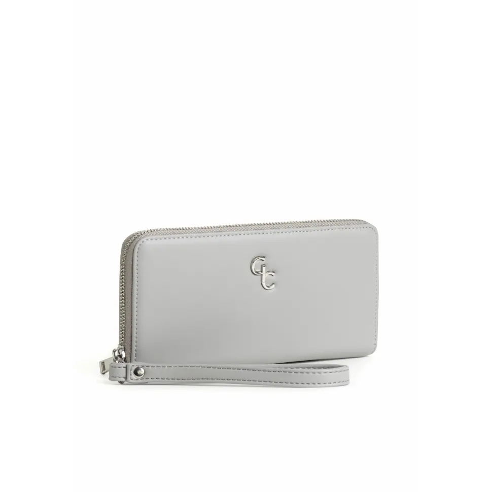 Women's Leather Wallet in Grey