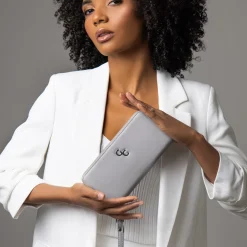 Women's Leather Wallet in Grey