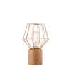 Wood and Copper Table Lamp
